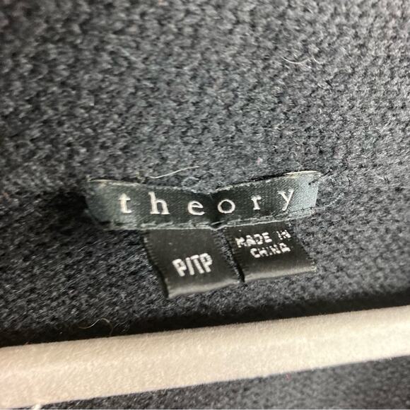 Theory black cardigan 100% cashmere open front super soft petite - Picture 6 of 9